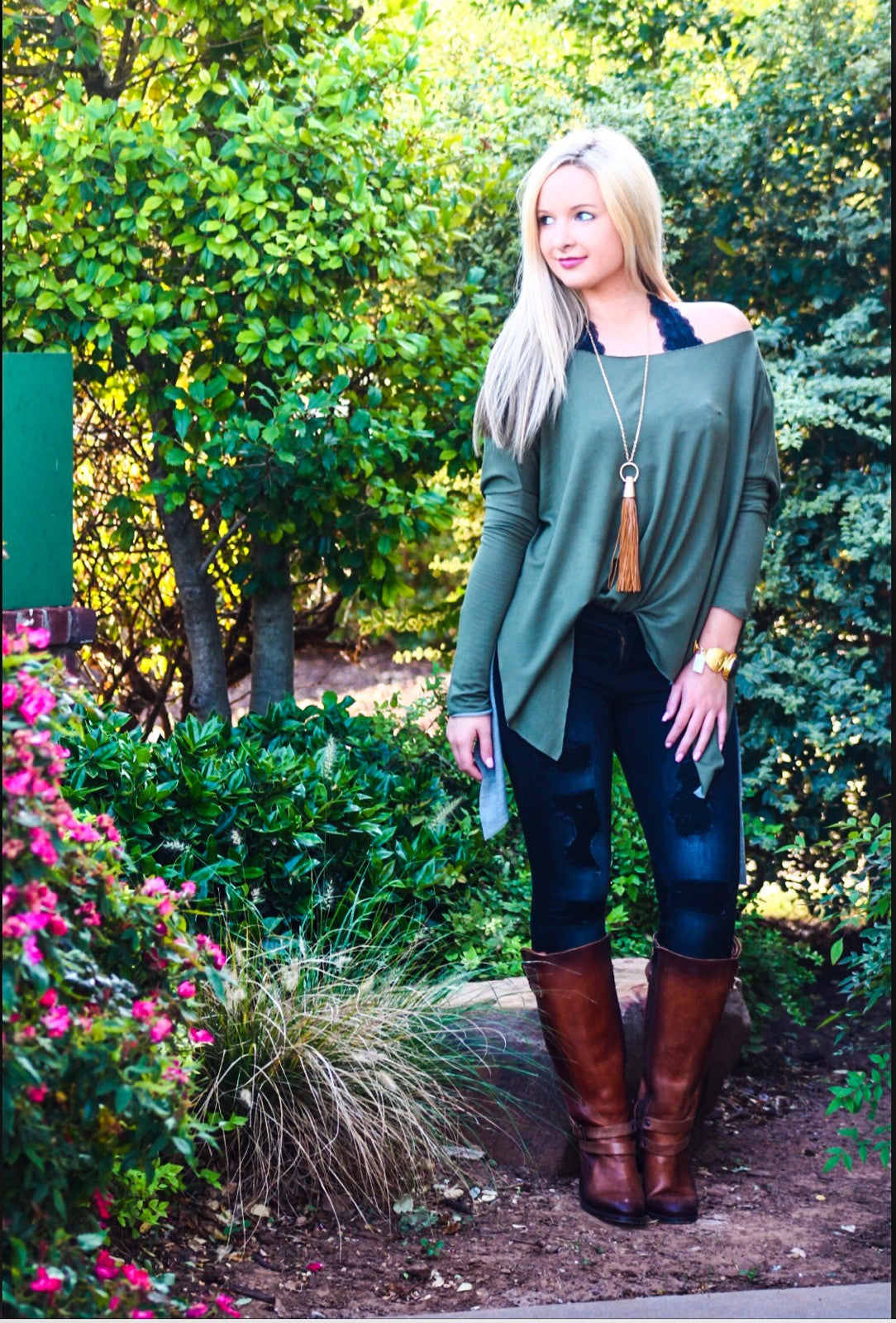 DELOZIER Super Soft Terry Asymmetric Tunic Top