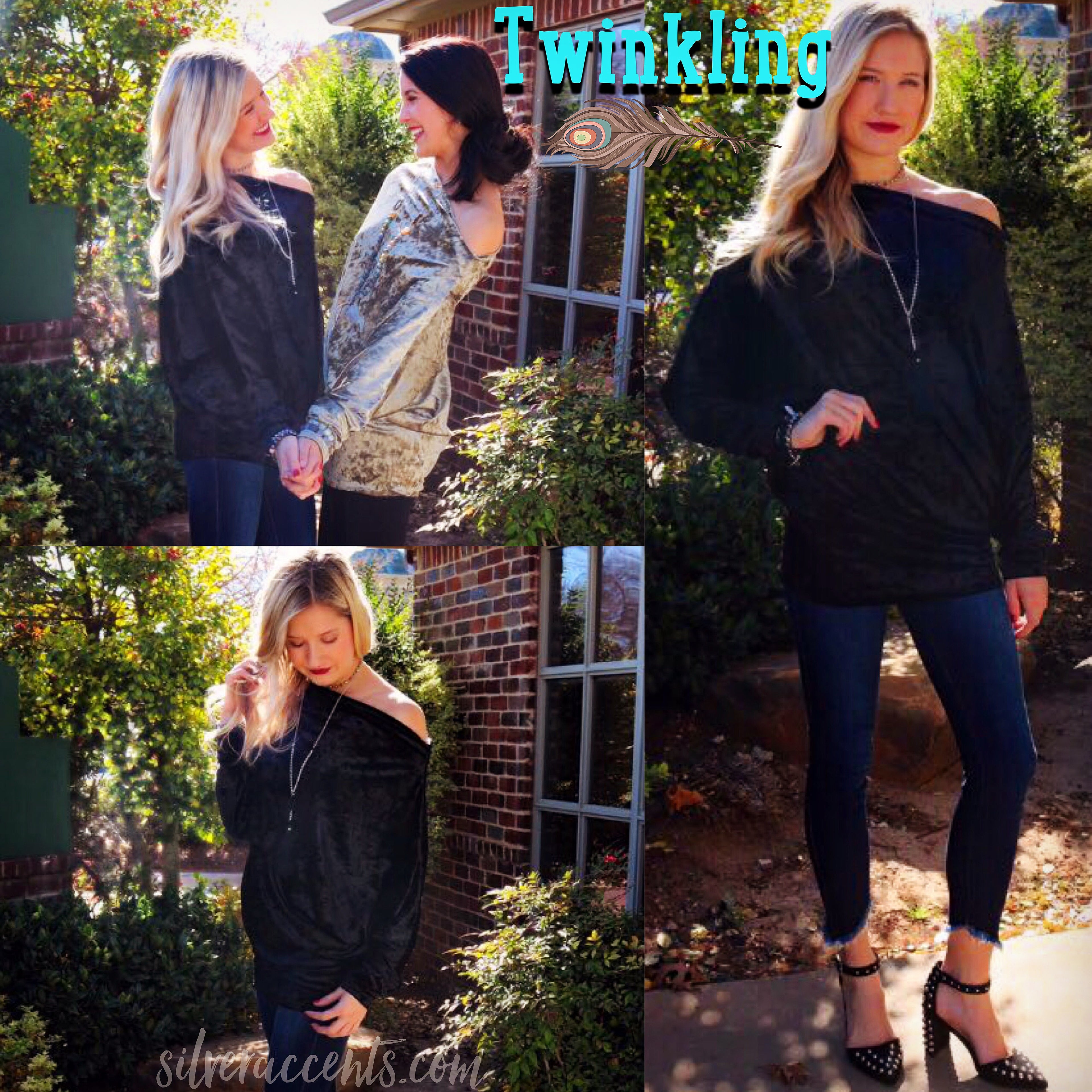 TWINKLING CrushVelvet MultiWay Dolman Top