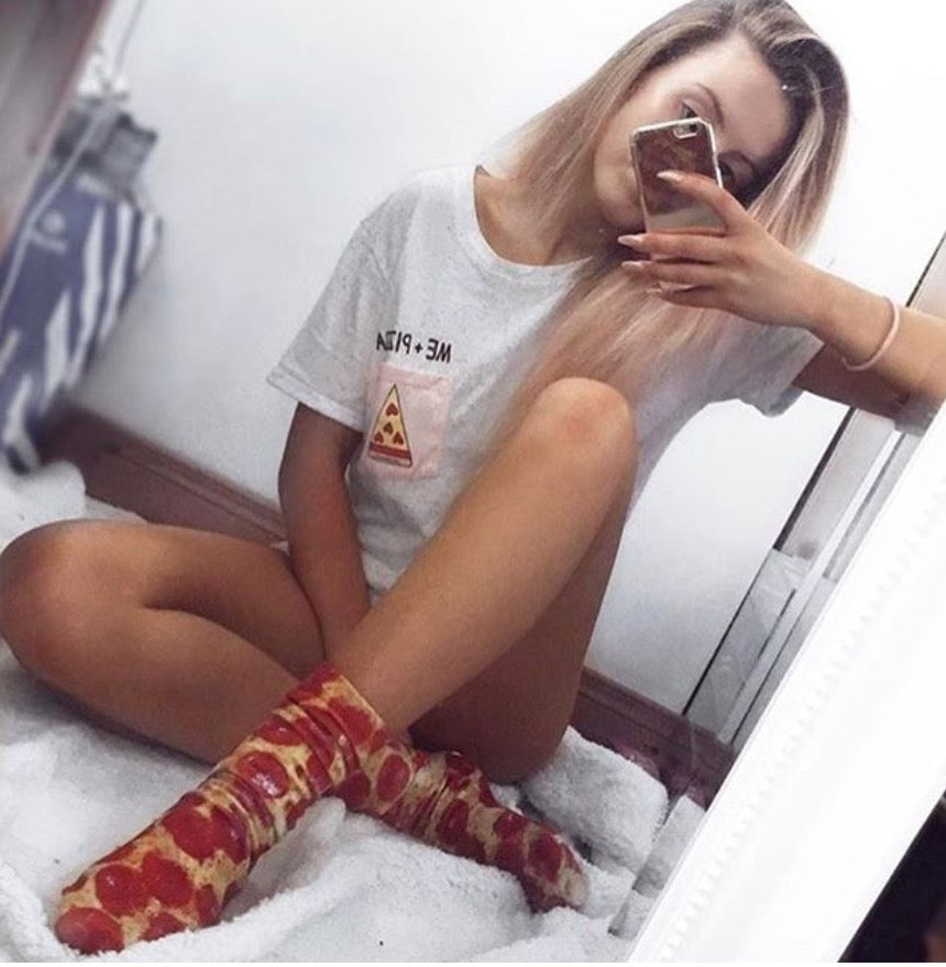 LIVING ROYAL Multi PIZZA Crew Socks