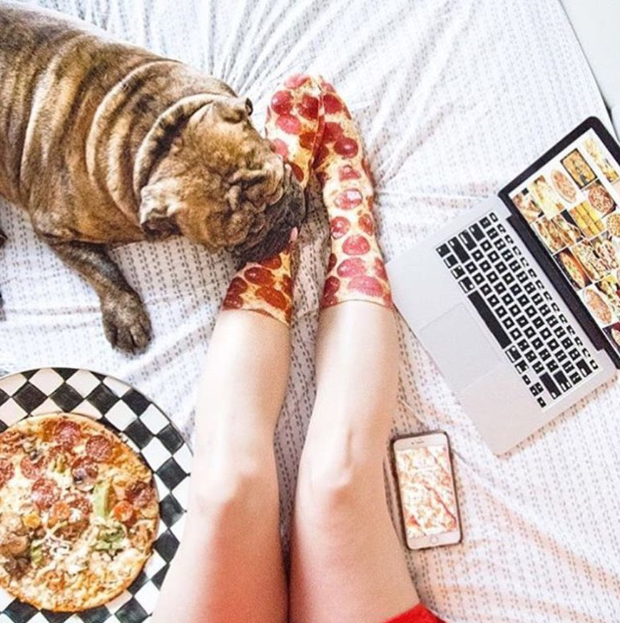 LIVING ROYAL Multi PIZZA Crew Socks