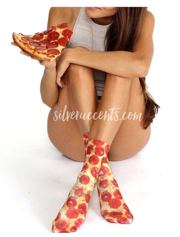 LIVING ROYAL Multi PIZZA Crew Socks