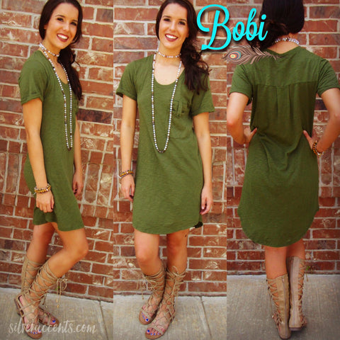 BOBI Slub Jersey DECOY Cargo Pocket Tunic Dress