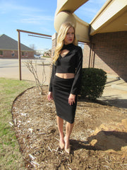 PRESTIGE 2pc Cutout Neck Crop Top/Skirt Set Dress