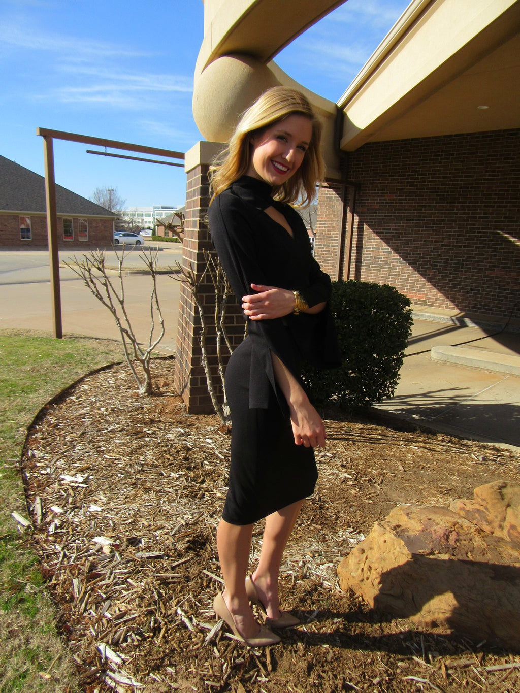 PRESTIGE 2pc Cutout Neck Crop Top/Skirt Set Dress