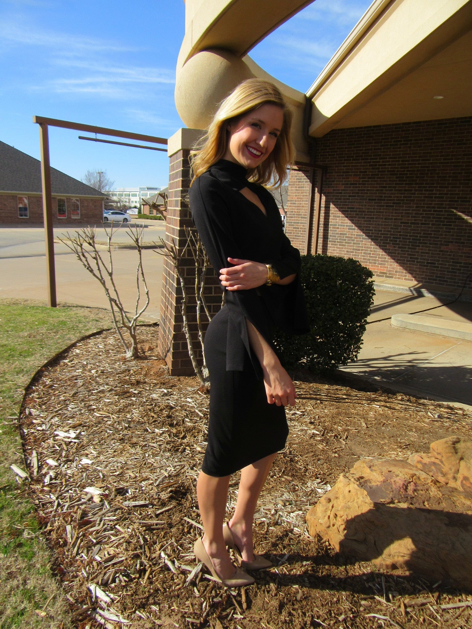 PRESTIGE 2pc Cutout Neck Crop Top/Skirt Set Dress