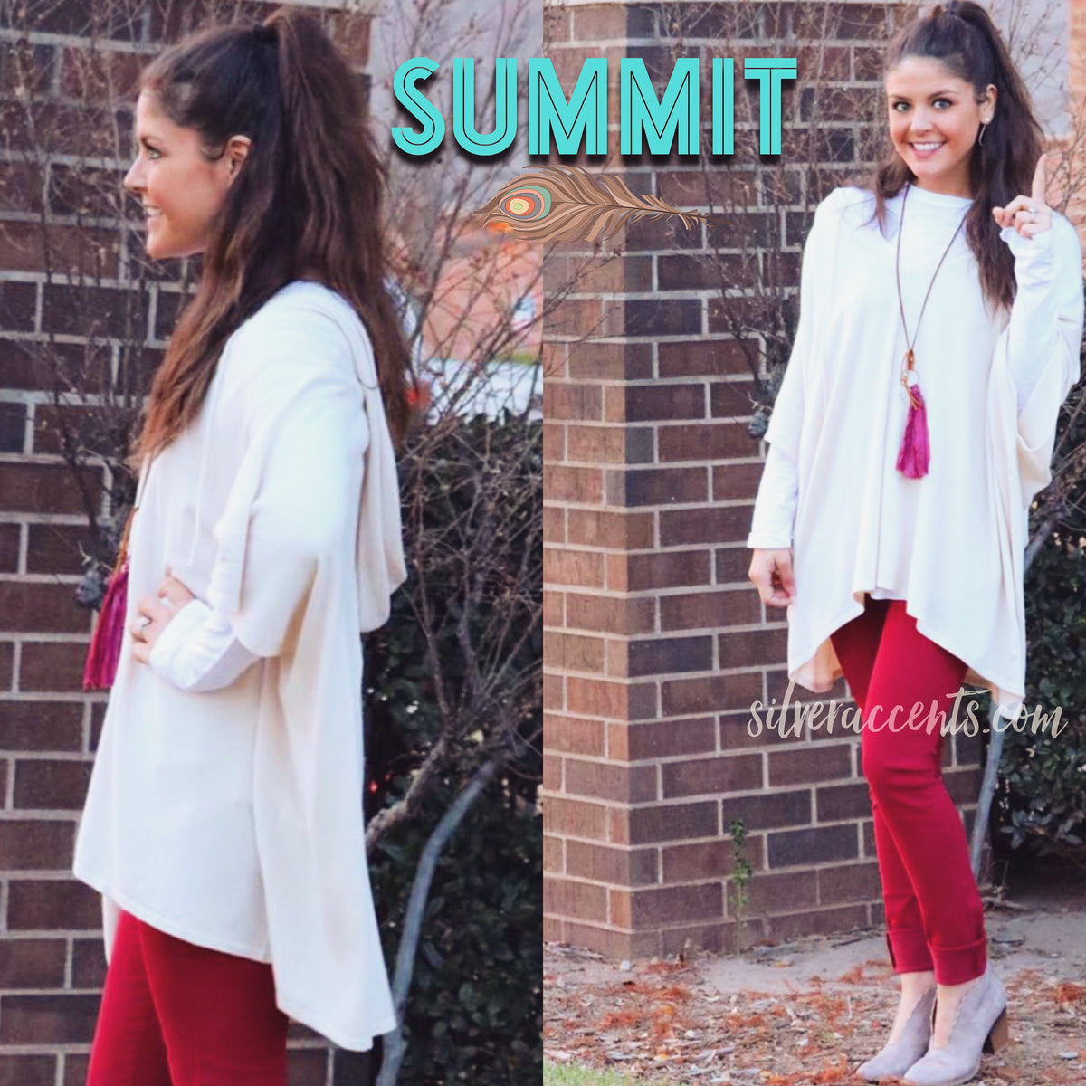 SUMMIT Lightweight Knit Hoodie Poncho Sweater Top