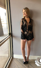 READY OR NOT 2pc Lace TieFront Top/Short Set