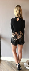 READY OR NOT 2pc Lace TieFront Top/Short Set