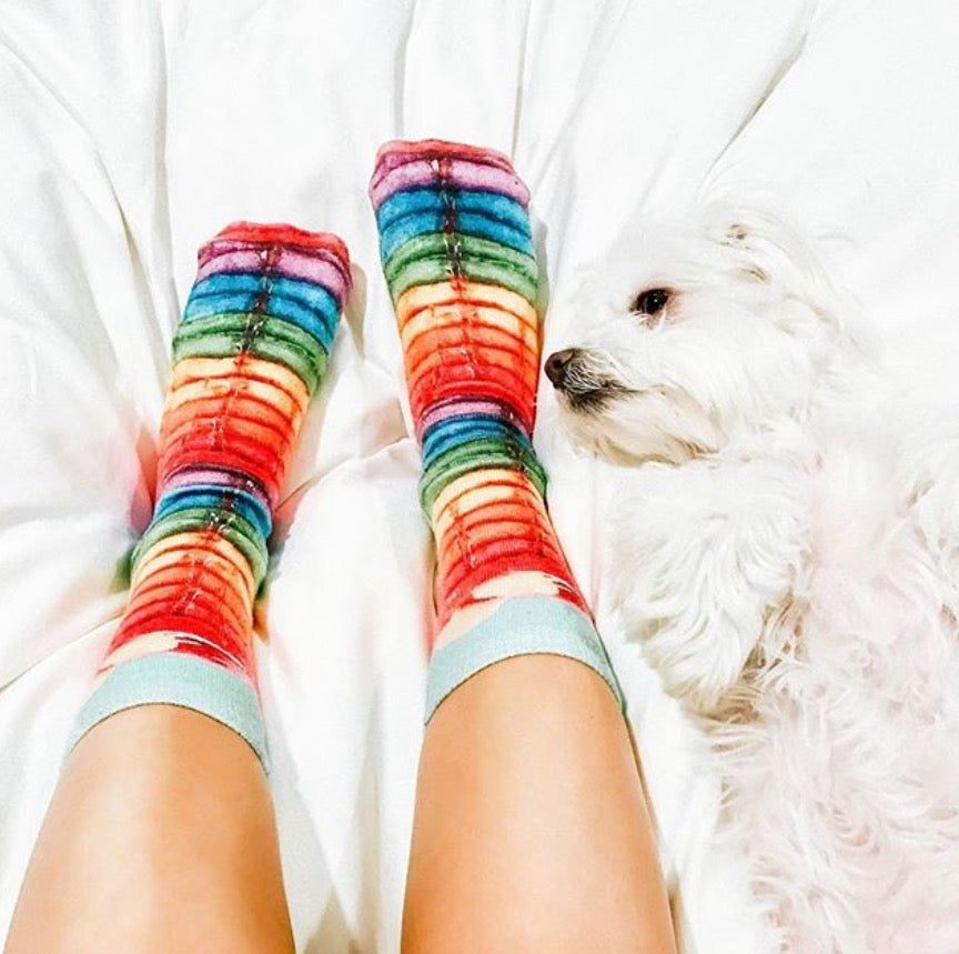 LIVING ROYAL Multi RAINBOW PANCAKES Crew Socks