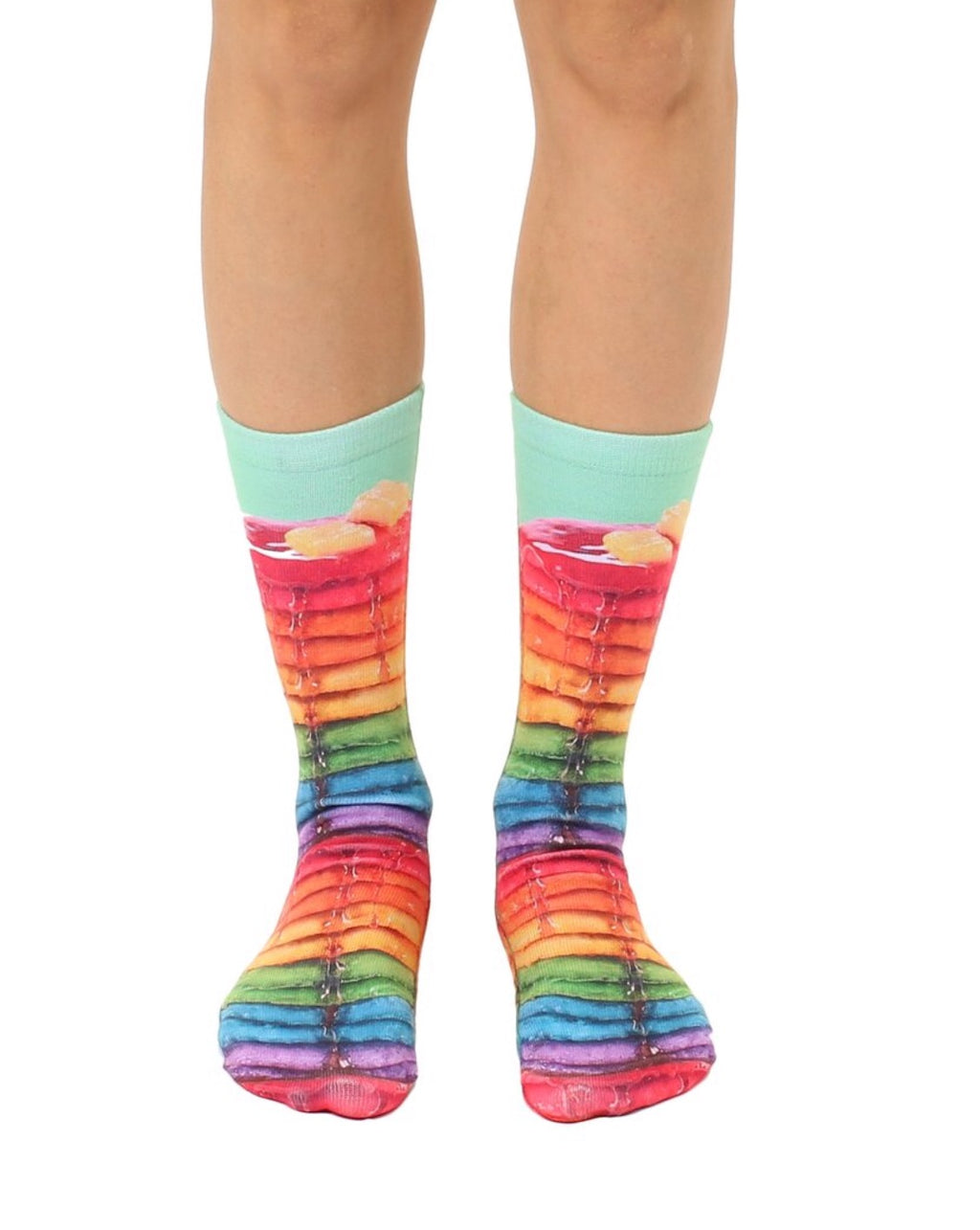 LIVING ROYAL Multi RAINBOW PANCAKES Crew Socks