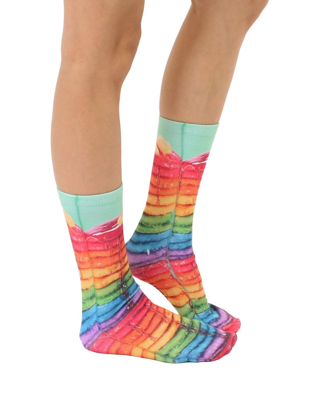 LIVING ROYAL Multi RAINBOW PANCAKES Crew Socks