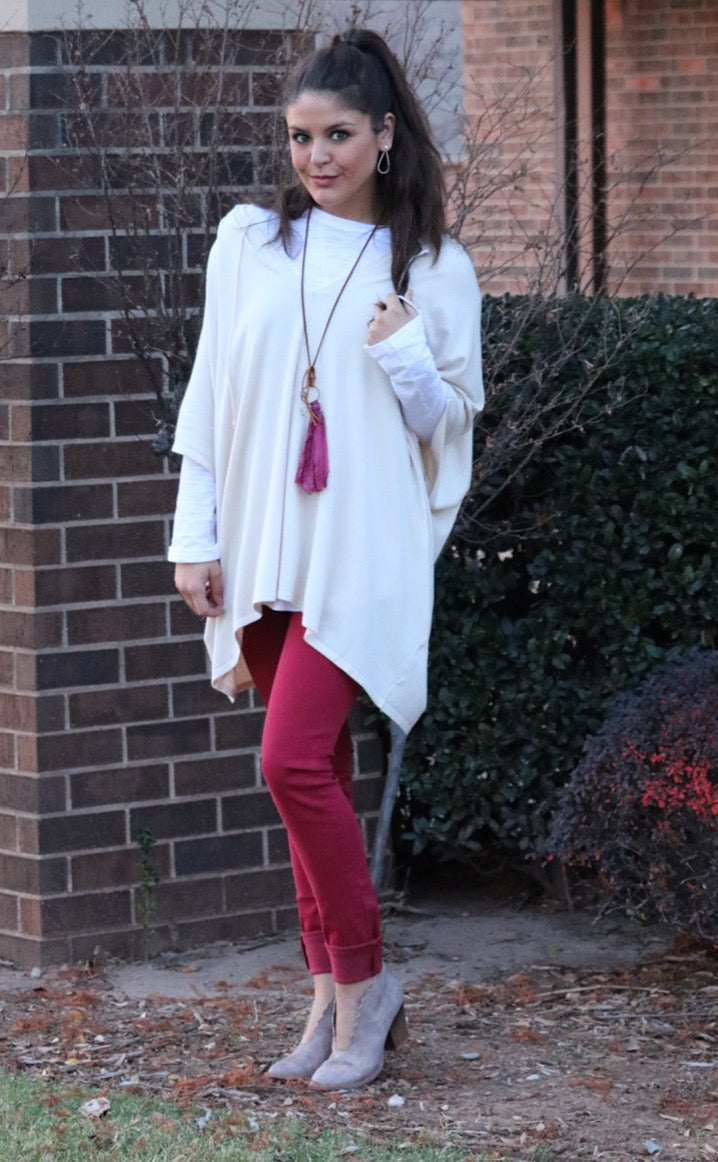 SUMMIT Lightweight Knit Hoodie Poncho Sweater Top