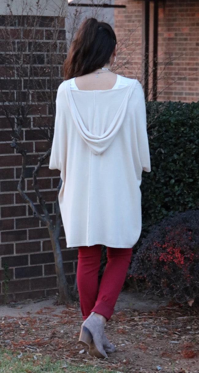 SUMMIT Lightweight Knit Hoodie Poncho Sweater Top