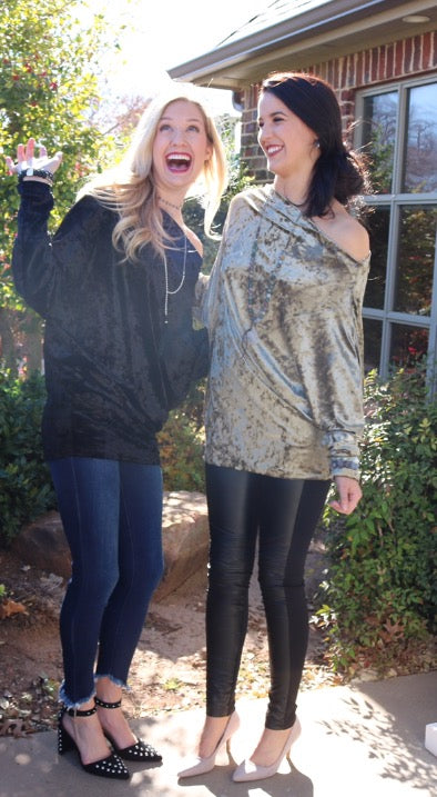 TWINKLING CrushVelvet MultiWay Dolman Top