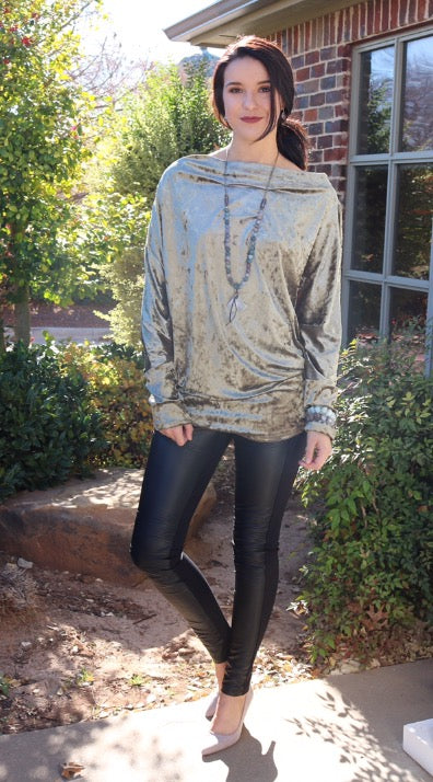 TWINKLING CrushVelvet MultiWay Dolman Top