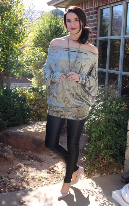 TWINKLING CrushVelvet MultiWay Dolman Top