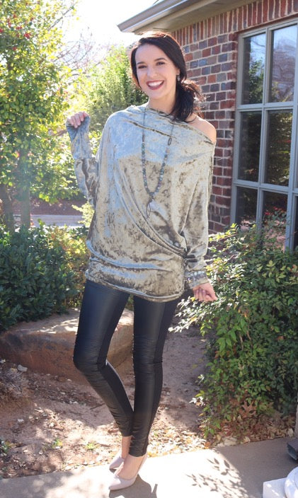 TWINKLING CrushVelvet MultiWay Dolman Top