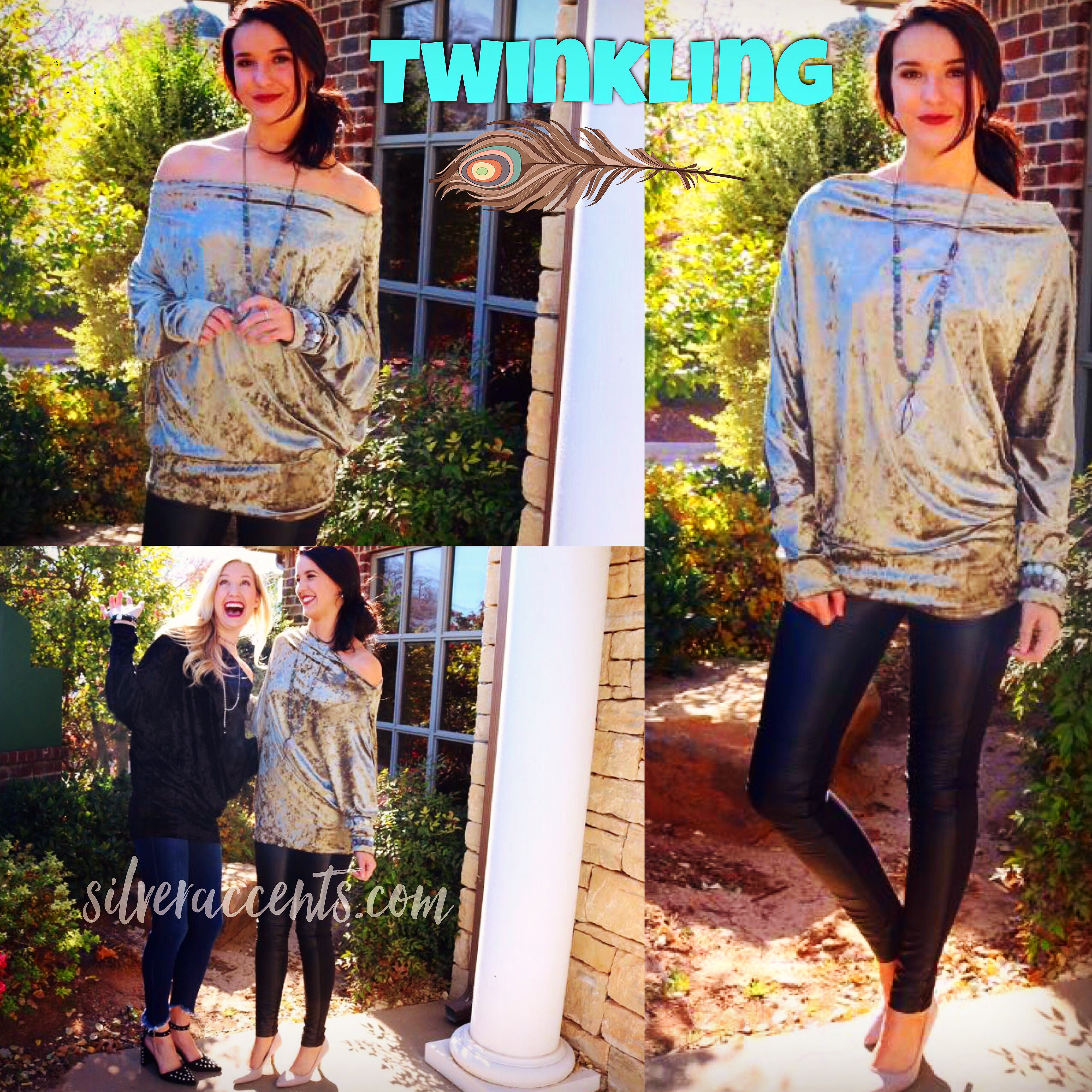 TWINKLING CrushVelvet MultiWay Dolman Top