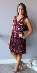 PROMISES Cutout Crochet Lace Fit&Flare Dress