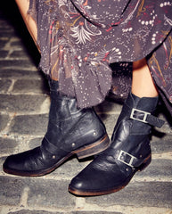 FREE PEOPLE Black OUTSIDERS Moto Boot Shoes