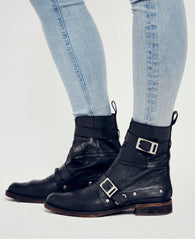 FREE PEOPLE Black OUTSIDERS Moto Boot Shoes