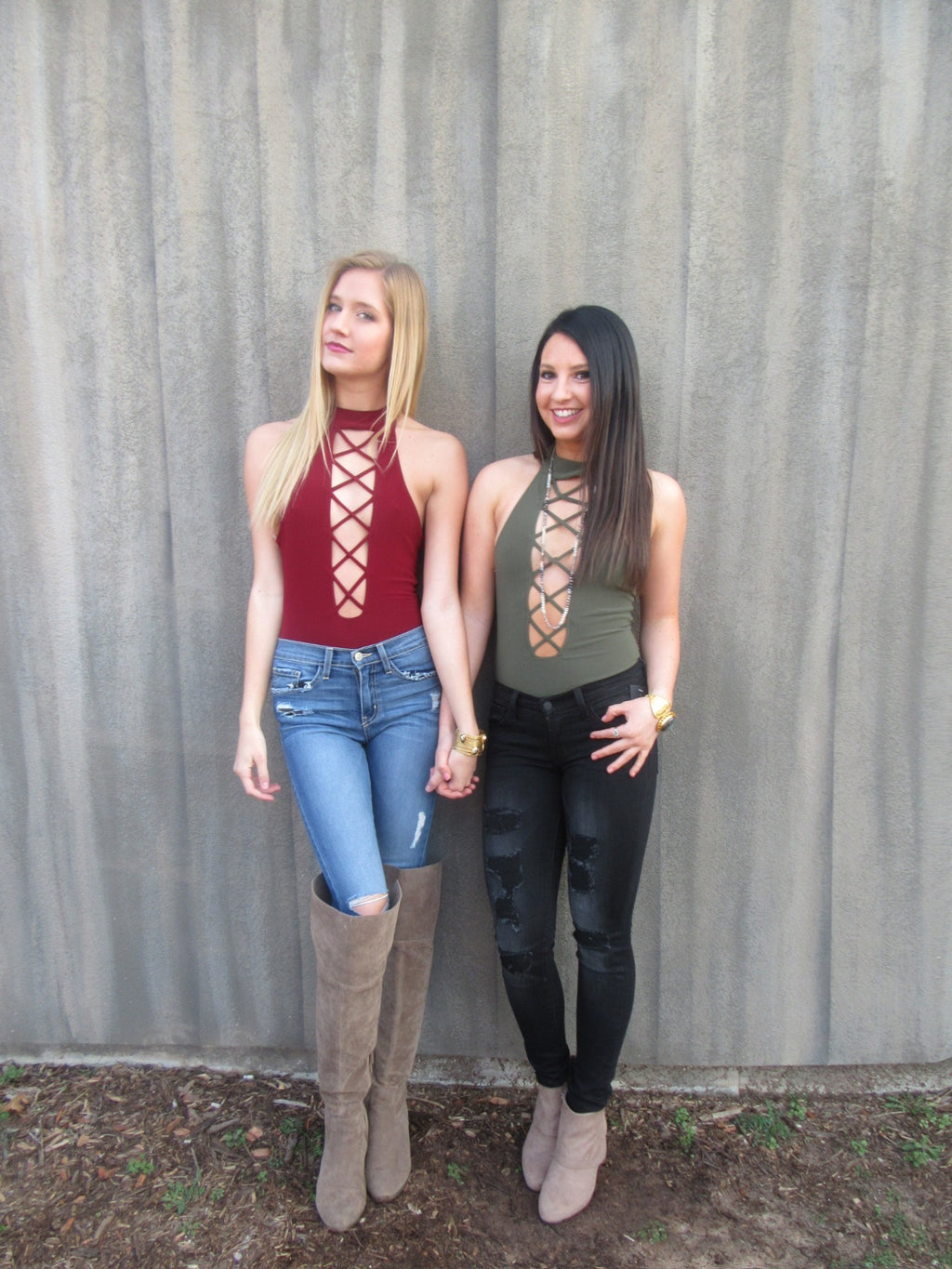 BOUNDARIES CrossFront Thong Bodysuit Top