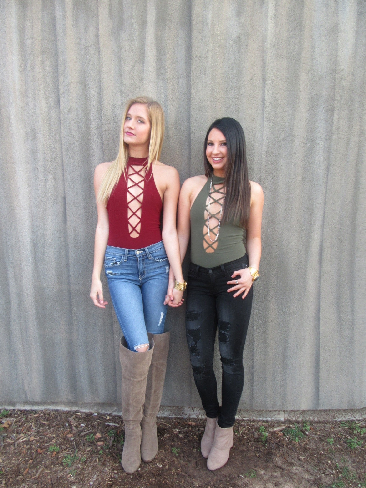 BOUNDARIES CrossFront Thong Bodysuit Top