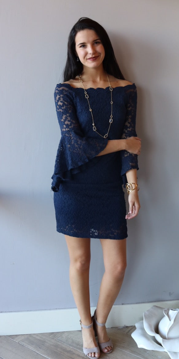 MICHAELIS Lace OffShoulder BodyCon Dress