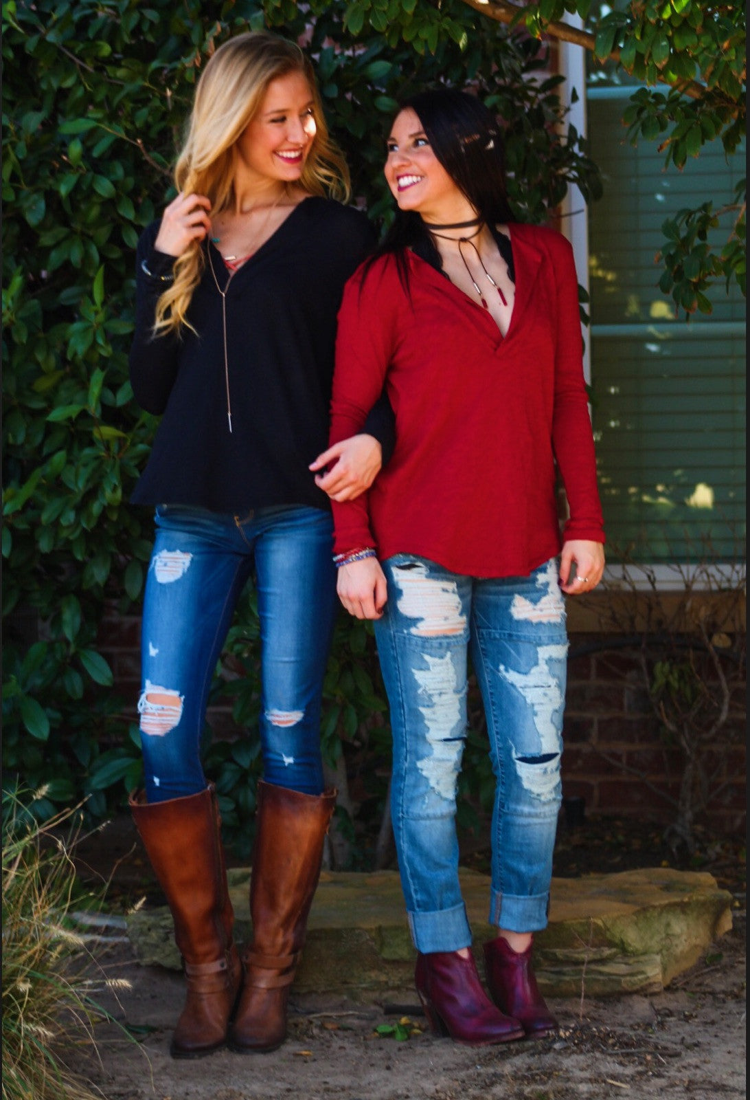 BOBI Slub Jersey CALI Henley LongSleeve Top