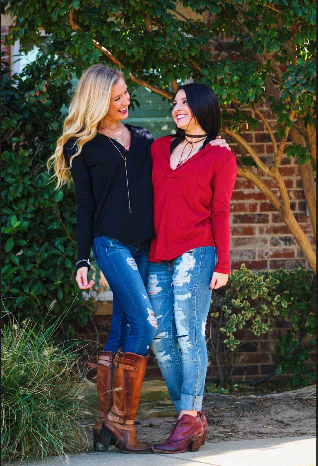 BOBI Slub Jersey CALI Henley LongSleeve Top