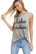 LAKE VIBES Mineral Wash Graphic Print Tank Top