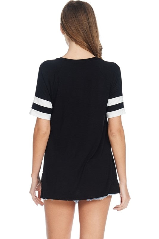 Zutter NOT WITHOUT MY DOG  Graphic Ringer Tee Top