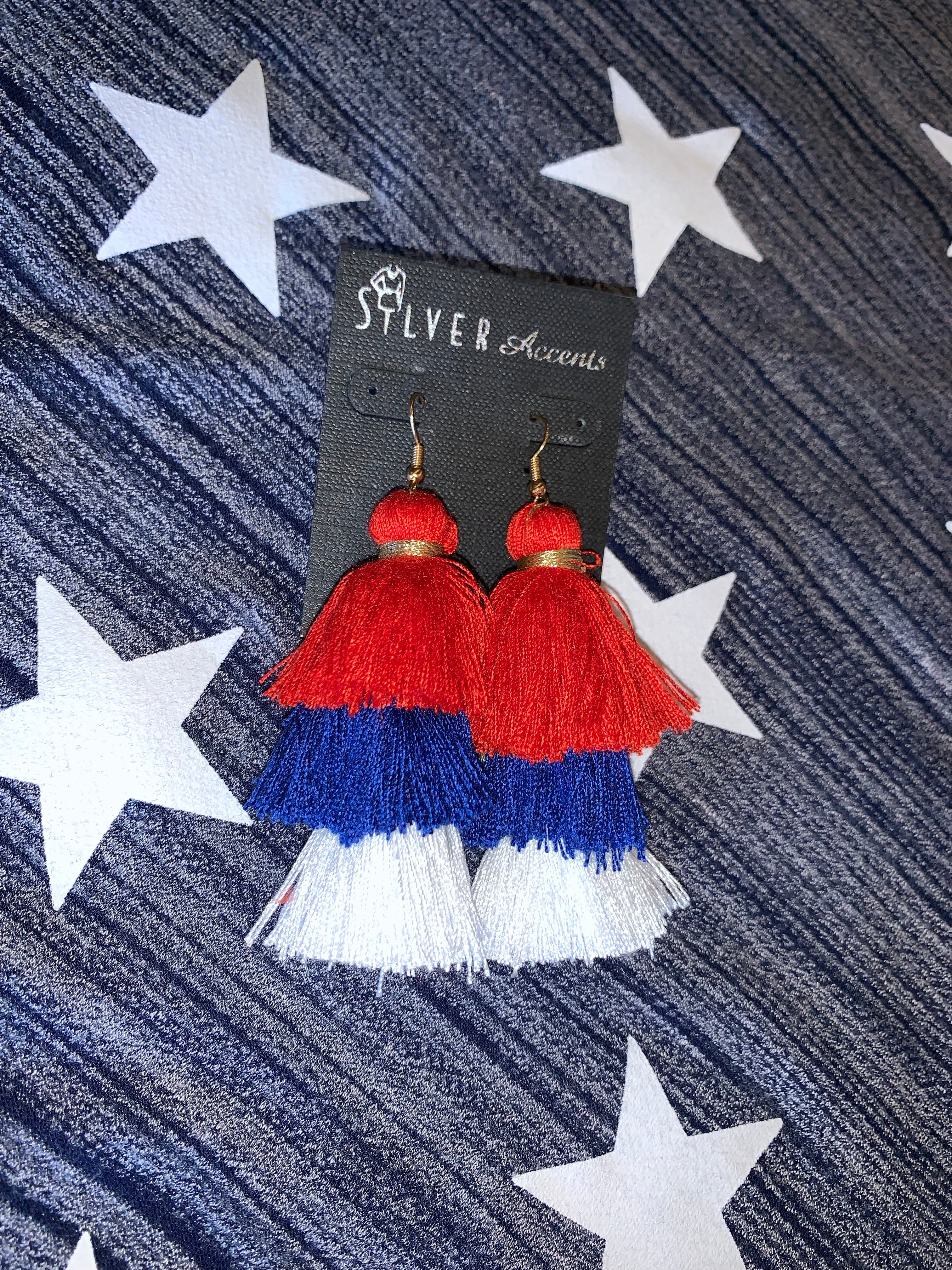 PATRIOT Layered Tassel Earrings
