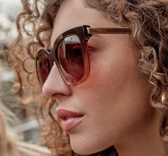 DIFF BELLA Polarized Taupe Ombré Crystal Sunglasses