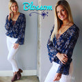 BLOSSOM Velvet Burnout Surplice CrossOver Top