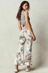 FREE PEOPLE Crop YOUTHQUAKE Print Flare Jeans