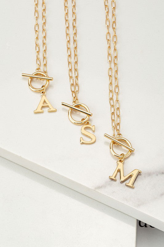 RAVEN Toggle Initial Necklace- DOORBUSTER