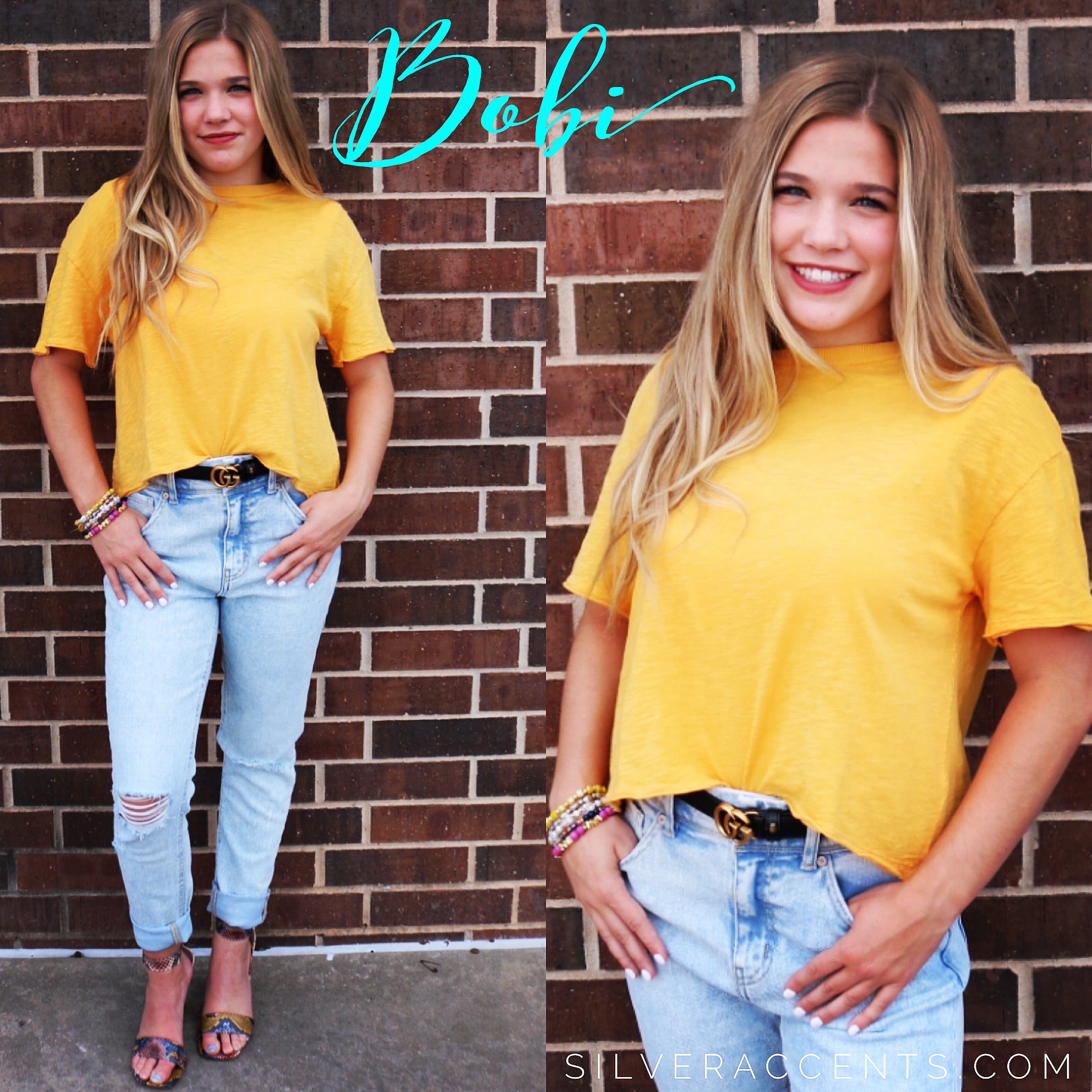 BOBI WaistCrop MARVEL SlubJersey Tee Top