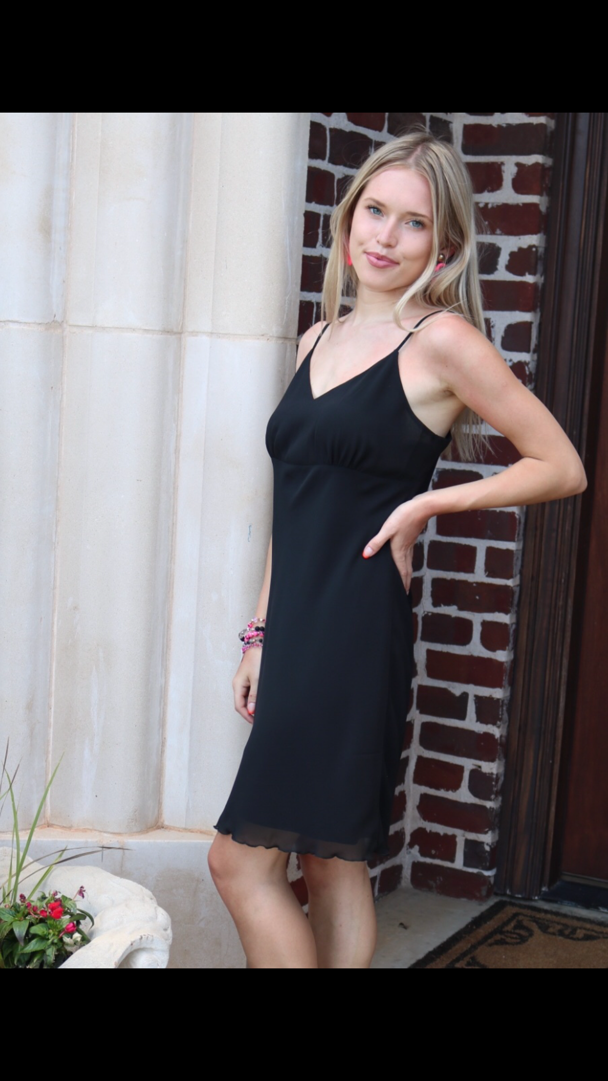 Naked Zebra HOLD ON LettuceHem Chiffon Cami Slip Dress