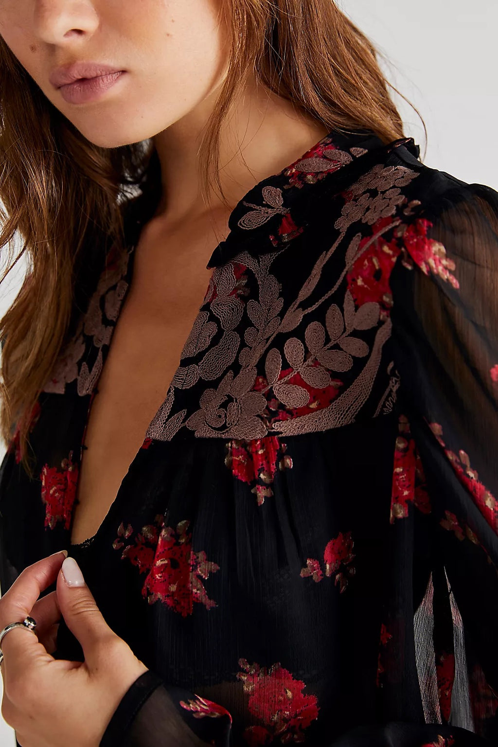 FREE PEOPLE Embroidered PATRICIA Top