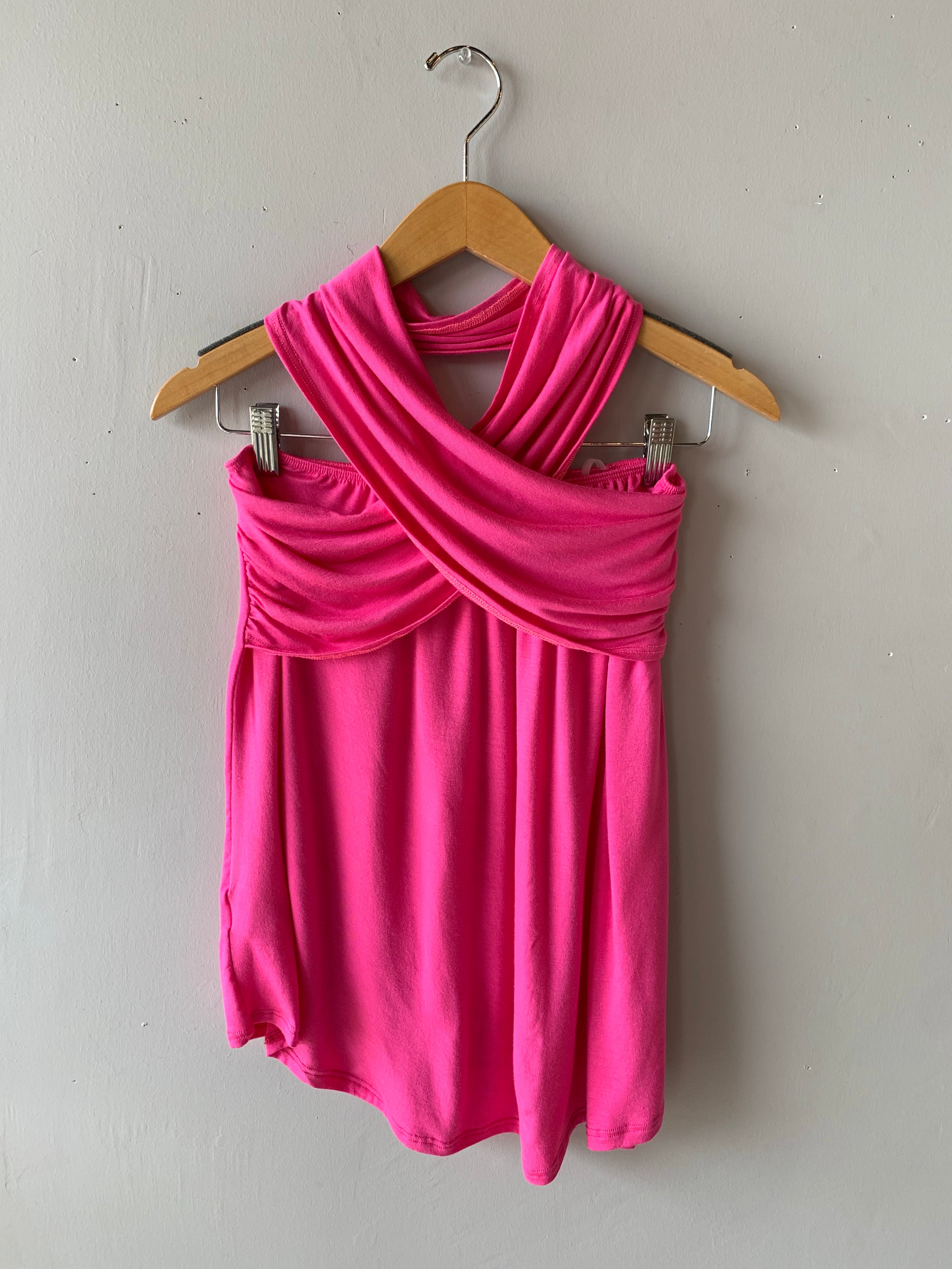 LINGERS CrossNeck Halter Jersey Knit Top