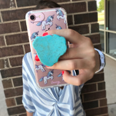 Turquoise Slab Stone Phone Grip