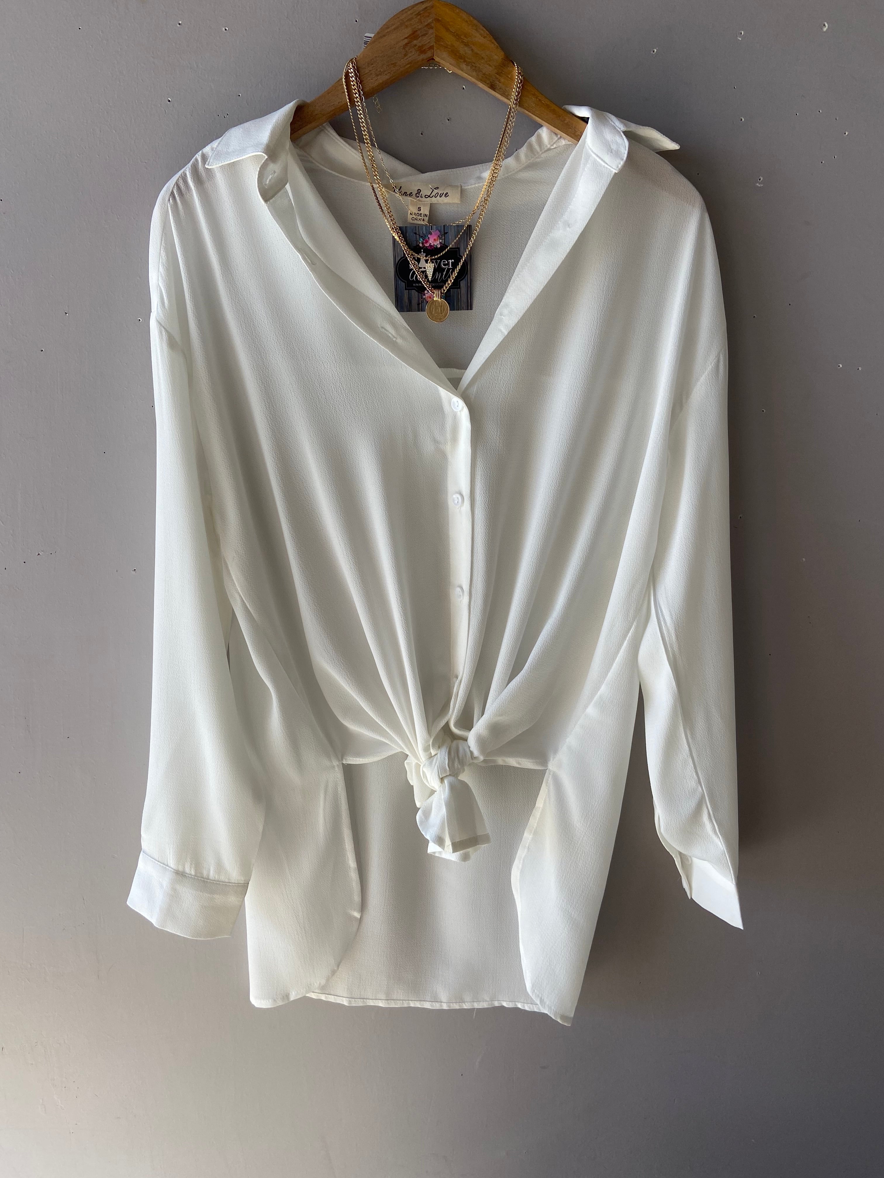 TOWER ButtonDown Collar Woven Top