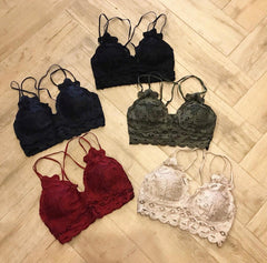 ADELE Lace CrossBack Bralette W/ Removable Pad