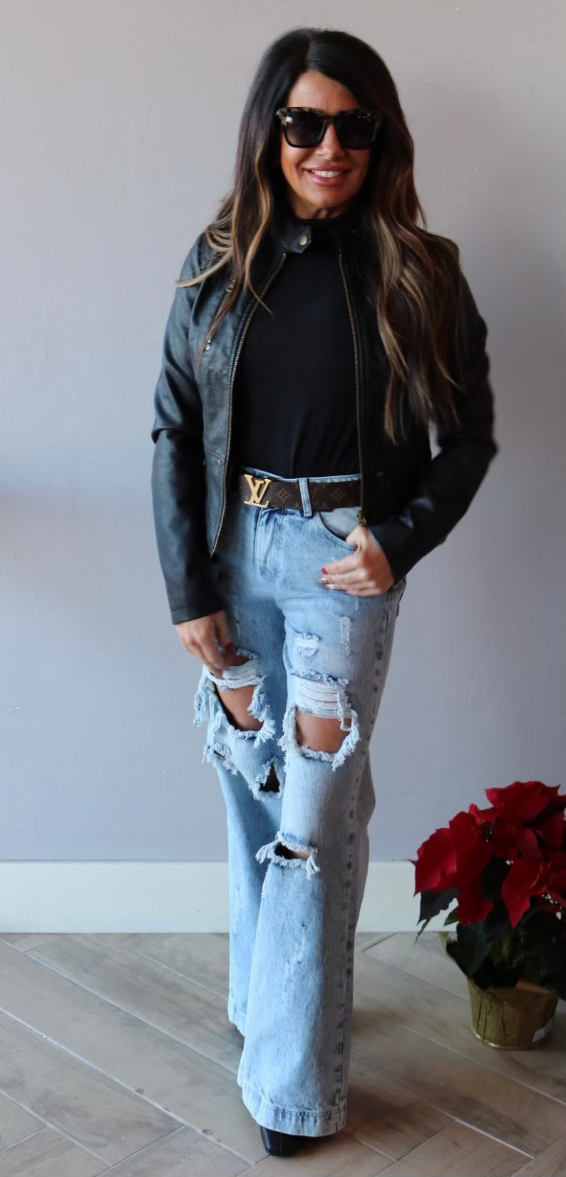 RYDER Vegan Leather Zip Moto Jacket