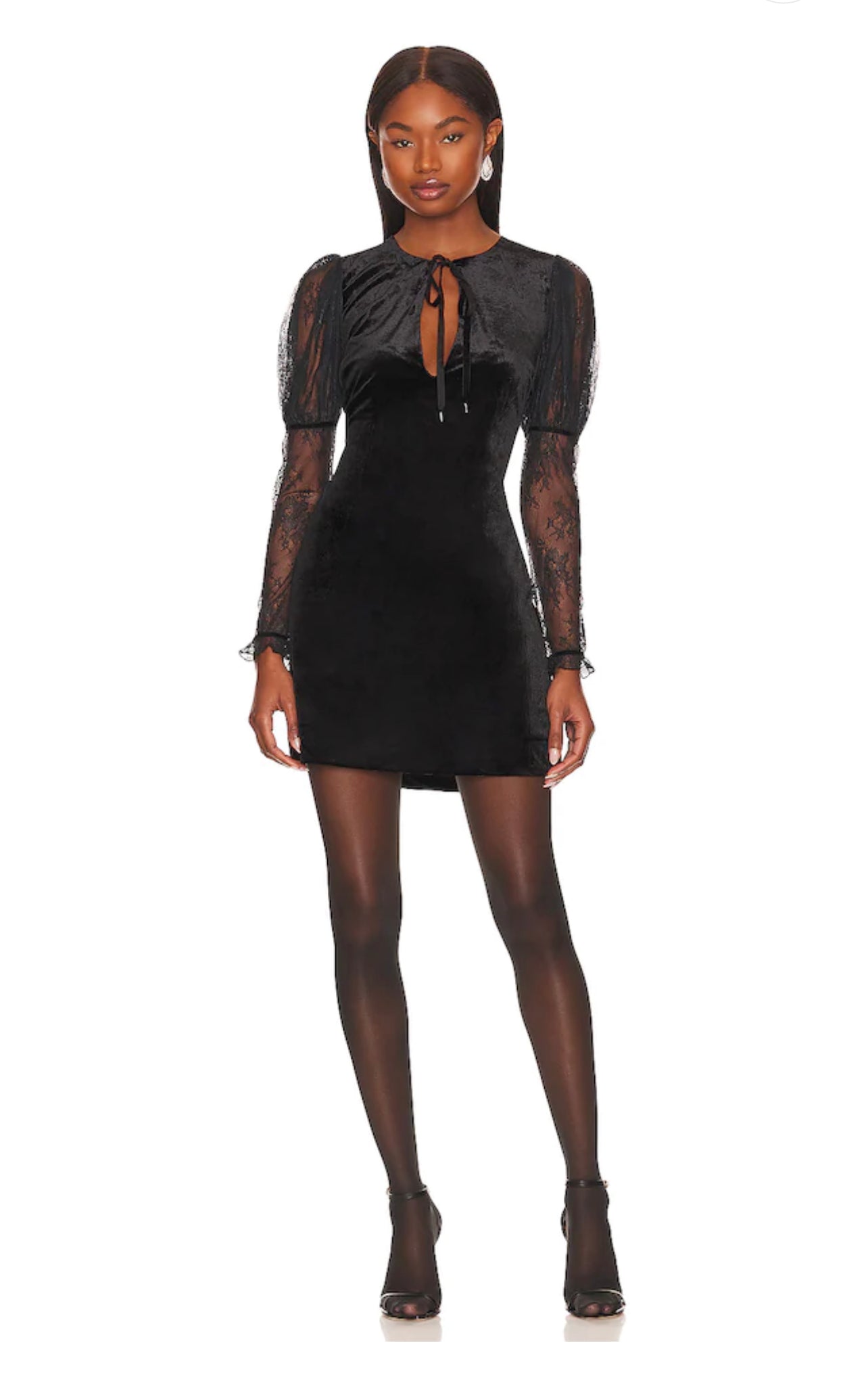 free people black velvet mini dress Midnight Hour Mini Dress