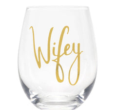 AF WIFEY Stemless Wine Glass