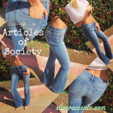 ARTICLES OF SOCIETY RawHem SAVANA BLUE Faith Flare Jeans