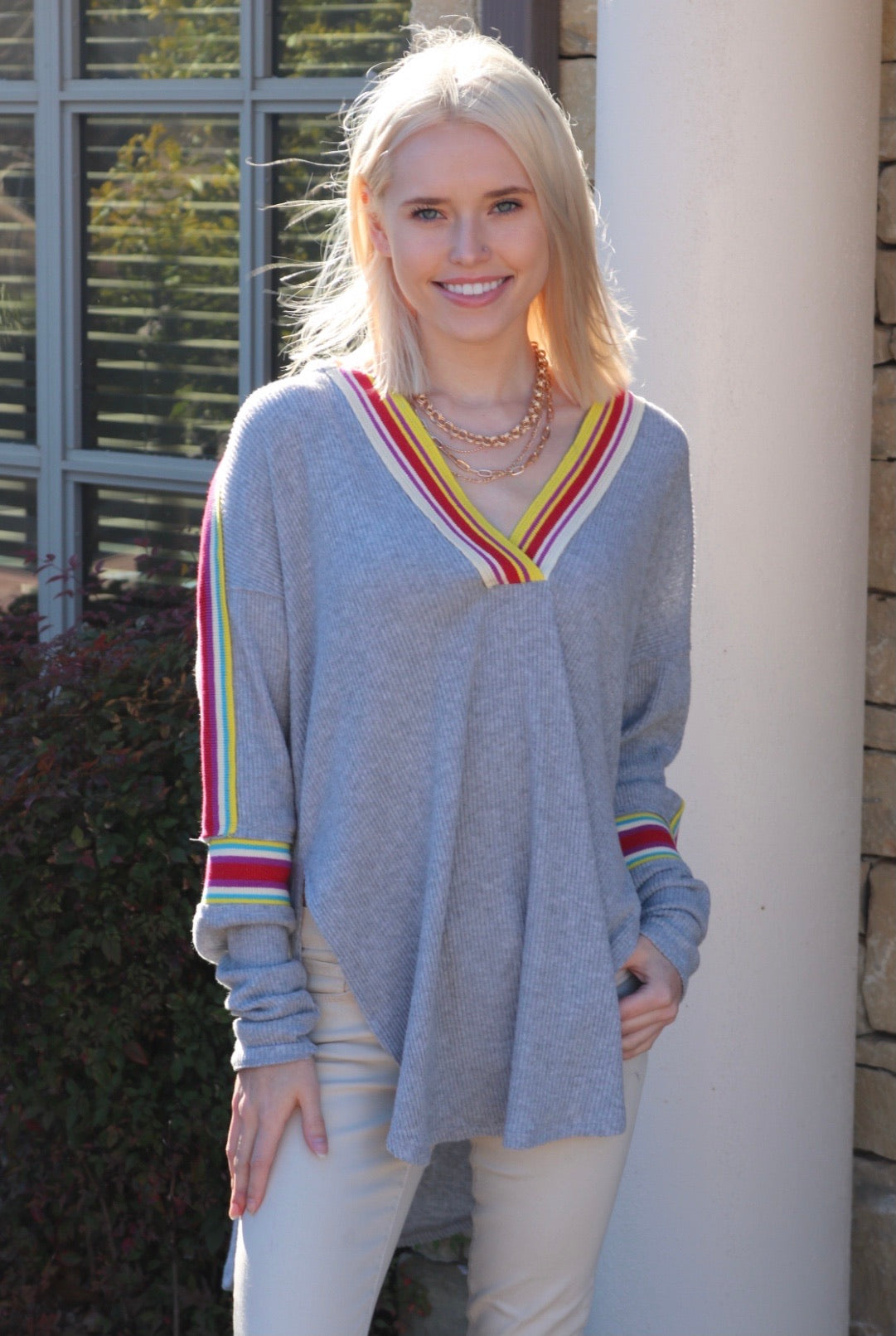 FREE PEOPLE RibKnit FEELING MAGICAL SWIT V-Neck Top