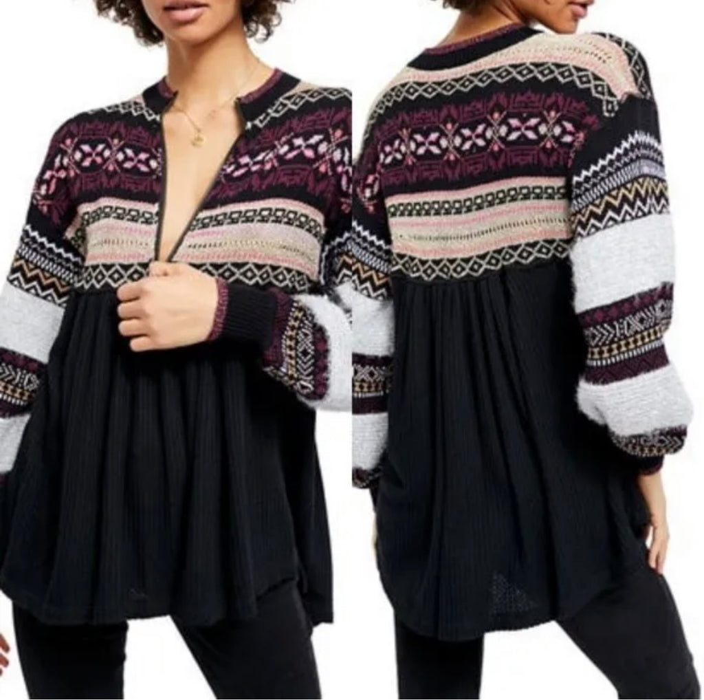 FREE PEOPLE Babydoll CABIN FEVER Swit Sweater